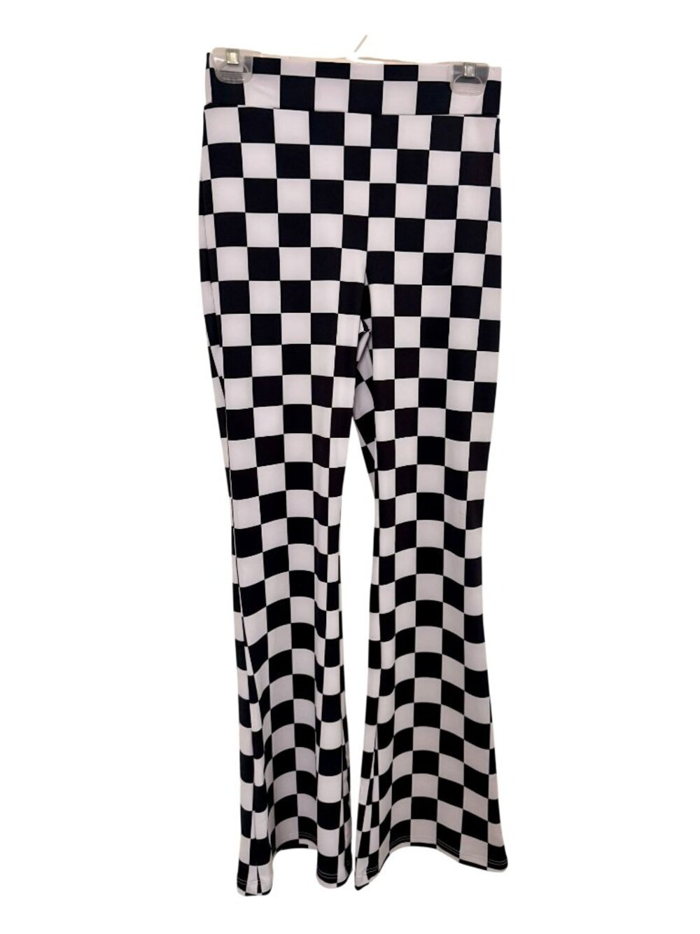 Weissman Unisex Checkered Flared Bell Bottom Leggings Size M, Costume, Dopamine